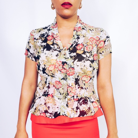 Floral Sheer Blouse - Picture 2 of 7